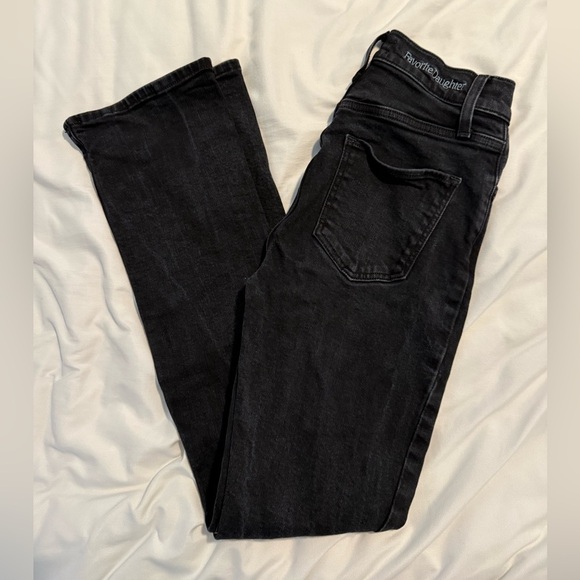 Favorite Daughter VALENTINA Shortie black petite super HIGH RISE CIGARETTE 24 - Picture 2 of 7